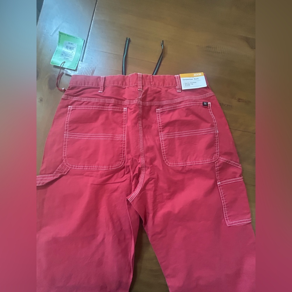 Houston white pink/Red Cargo Pants with Drawstring Waist - Picture 7 of 13